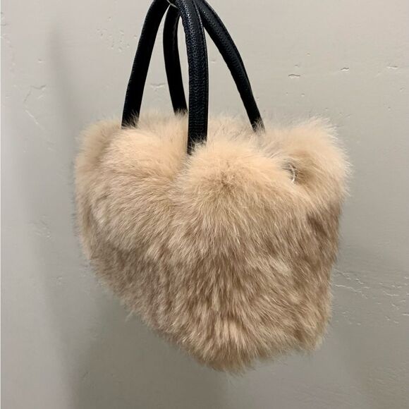 Handmade Luxury Real Fox Fur Tote/Crossbody & Fur Ball Keychain/Bag charm - Picture 11 of 16